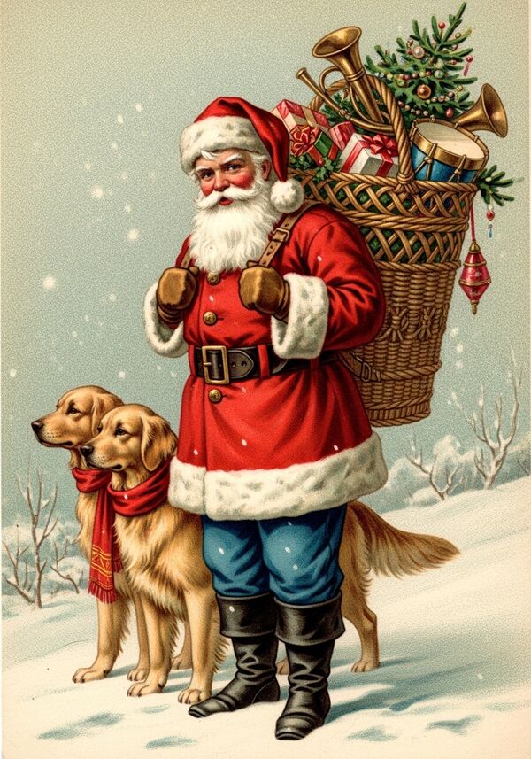 Zwei Goldenretriever mit einem roten Schal