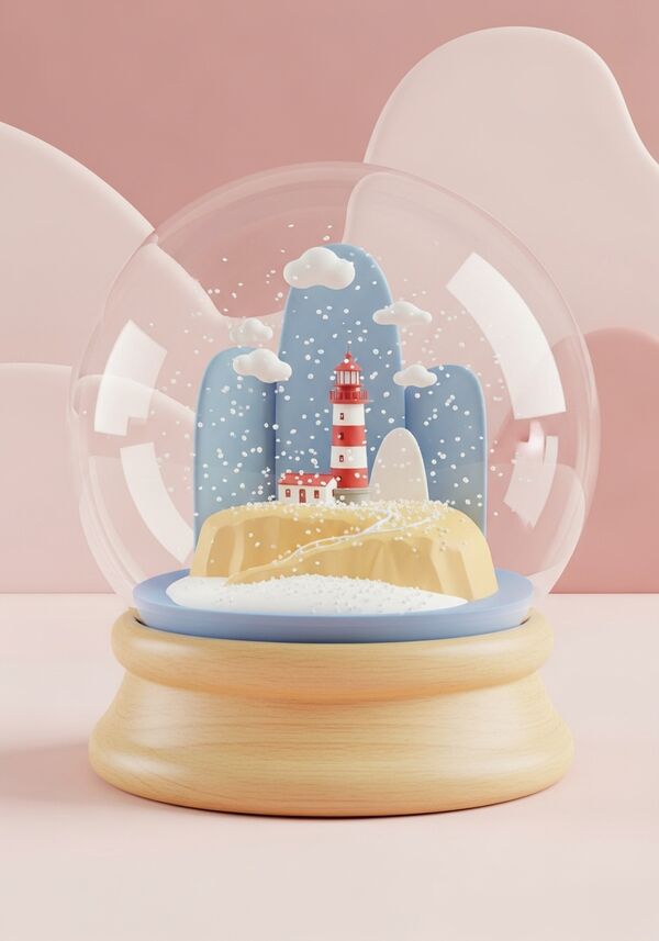 Ein Leuchtturm auf den Klippen der Normandie