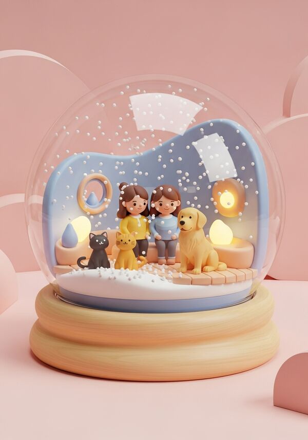 mit 2 katzen schwarz und orange mit zwei weibliche beste freundinen mit braunen haaren und ein hund goldenretriver