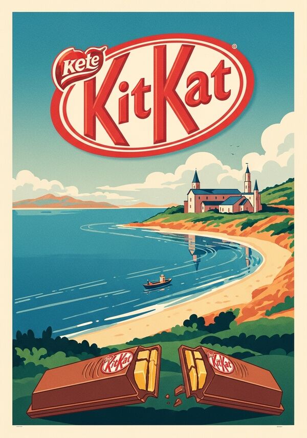 Altes Werbeplakat von KitKat