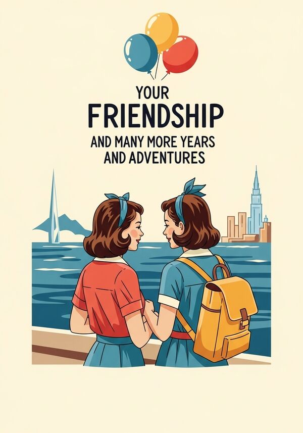 zwei Mädchen mit braunen haaren, sie feiern für ihre langjährige Freundschaft und auf noch weitere jahre und Abenteuer zusammen

