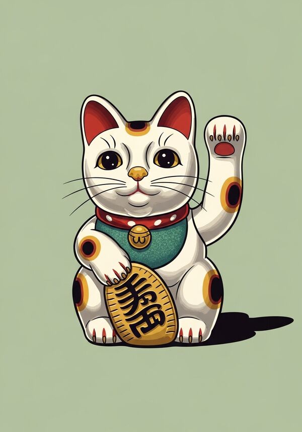 Eine kleine chinesische winkekatze