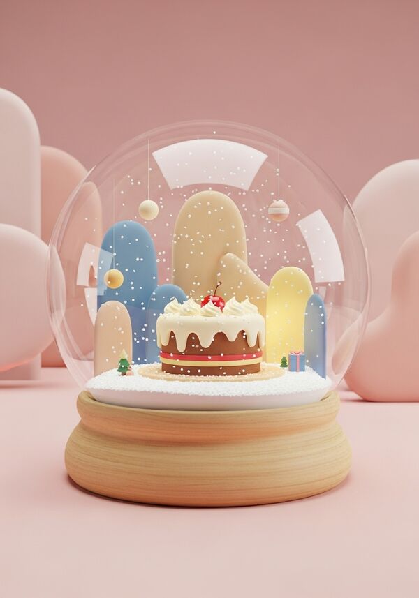 Eine grosse Weihnachtstorte Torte mit Buttercreme 
