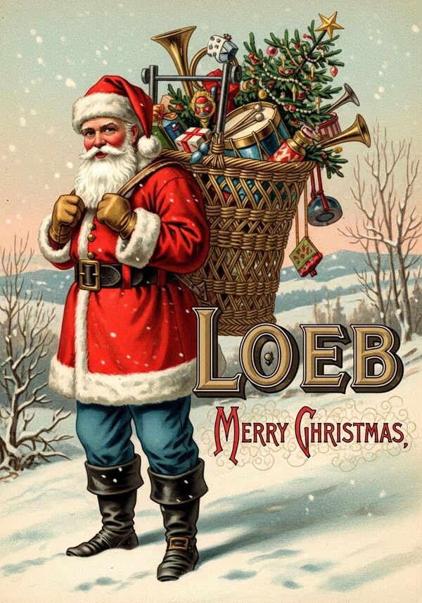 Grosser Text mit: LOEB und Merry Christmas. Spielwaren, Fitnessgeräte, Pakete