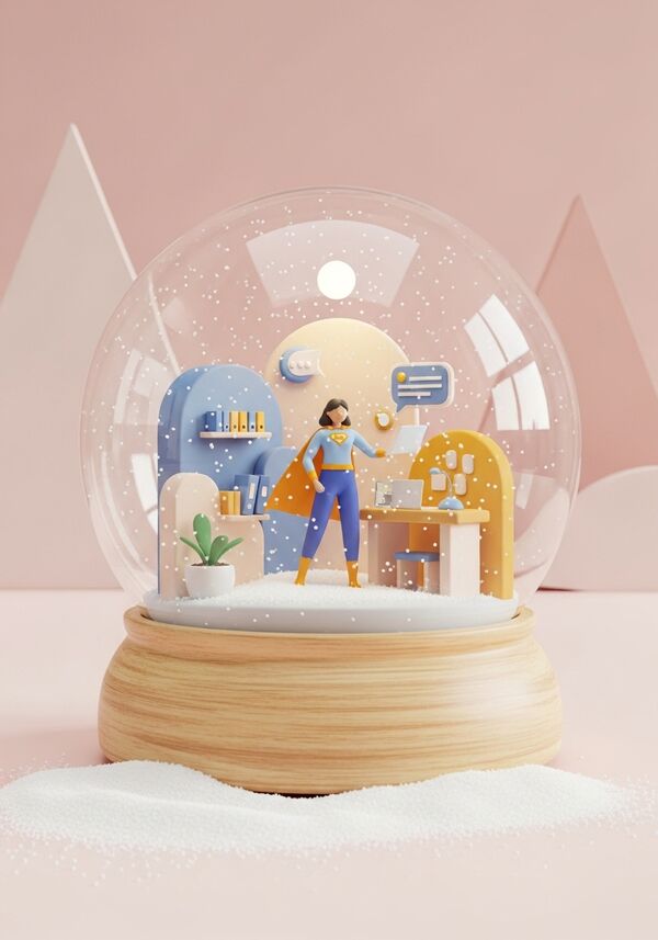 Superheldin, die ihre Superkraft für die Meisterung des Büroalltags einsetzt. Unermüdlich, ruhig und super fachlich. 