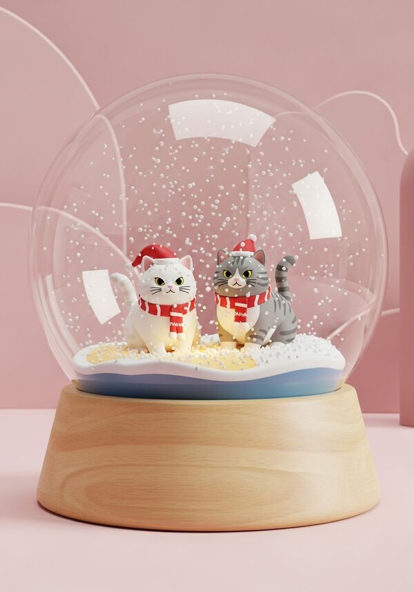 zwei katzen weiss und grau gestreift british kurzhaar mit attitude und weihnachtslook