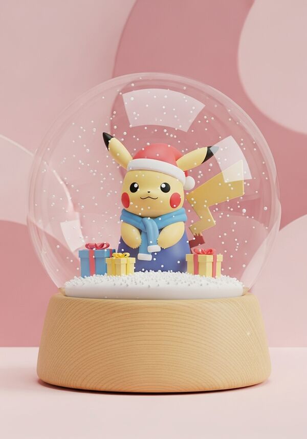 pikatchu und mangastil. weihnächtlich und festlich mit päckli